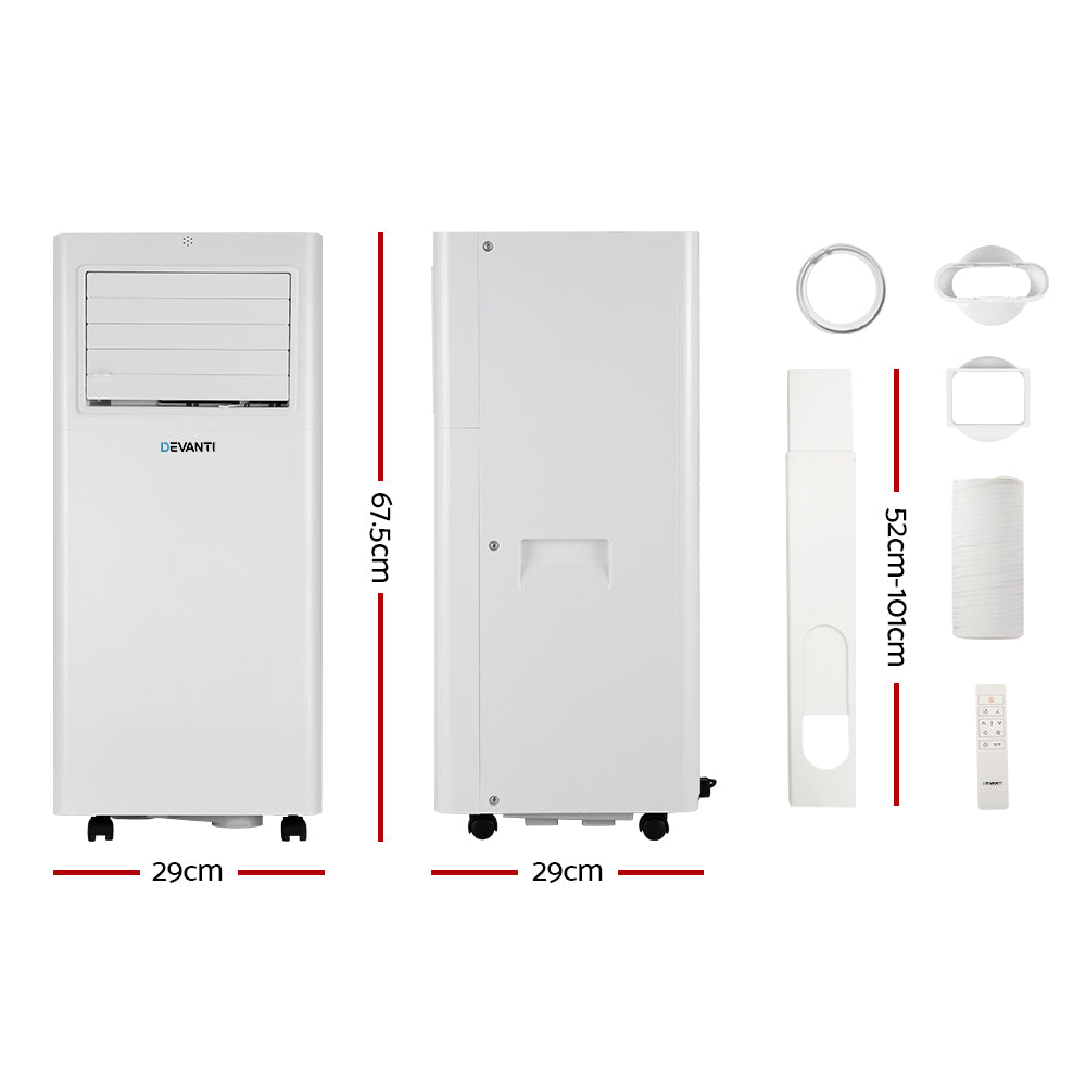 Devanti Portable Air Conditioner 7000BTU Cooling Mobile Fan Cooler Dehumidifier-1