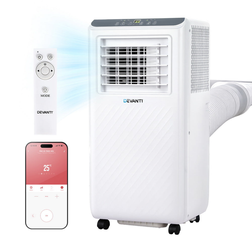 3-in-1 Devanti Portable Air Conditioner Dehumidifier Fan 7000BTU-0