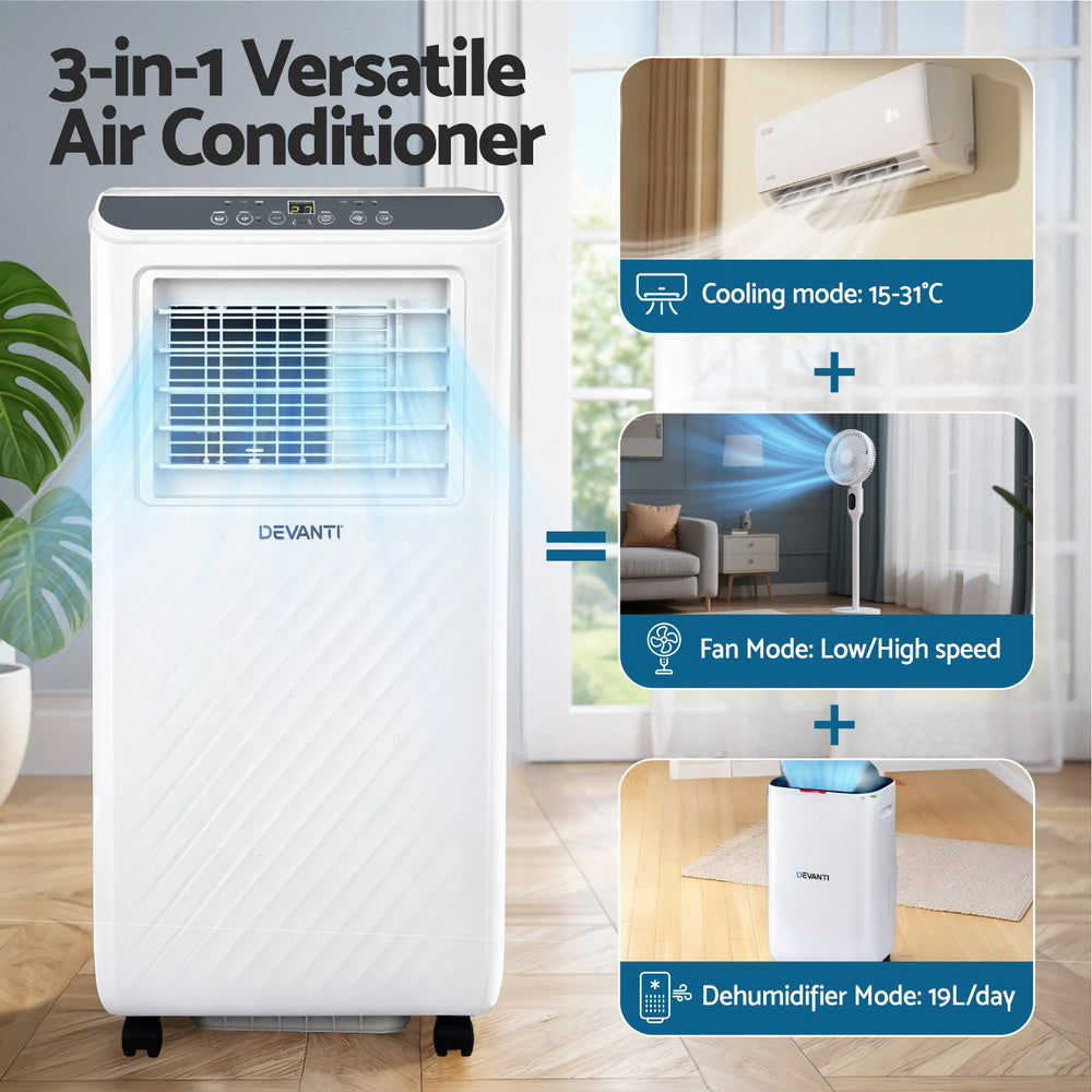 3-in-1 Devanti Portable Air Conditioner Dehumidifier Fan 7000BTU-3