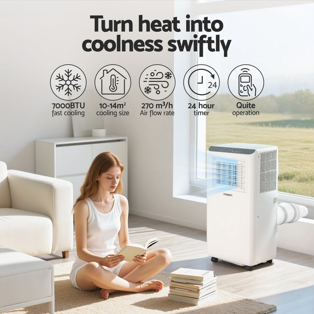 3-in-1 Devanti Portable Air Conditioner Dehumidifier Fan 7000BTU-4