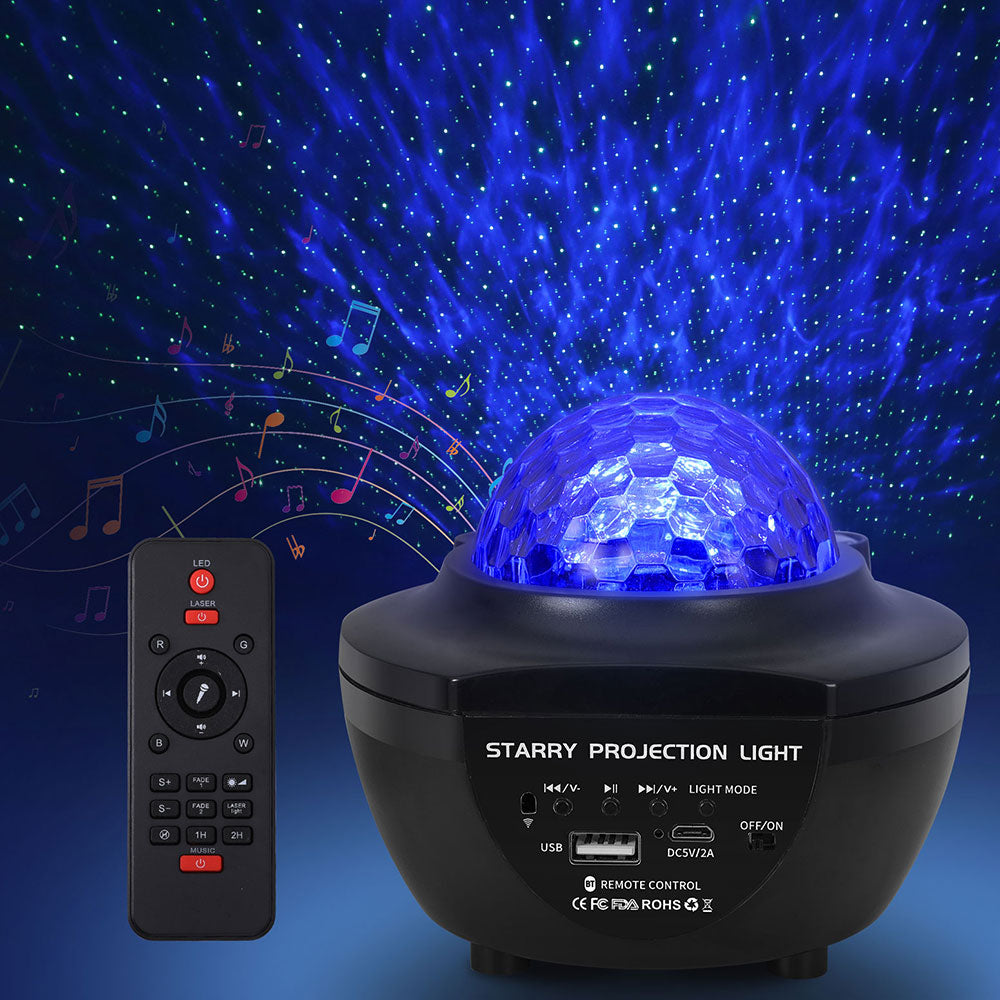 Gardeon Projector Party Night Light LED Galaxy Starry Sky Ocean Star Lamp Music-4