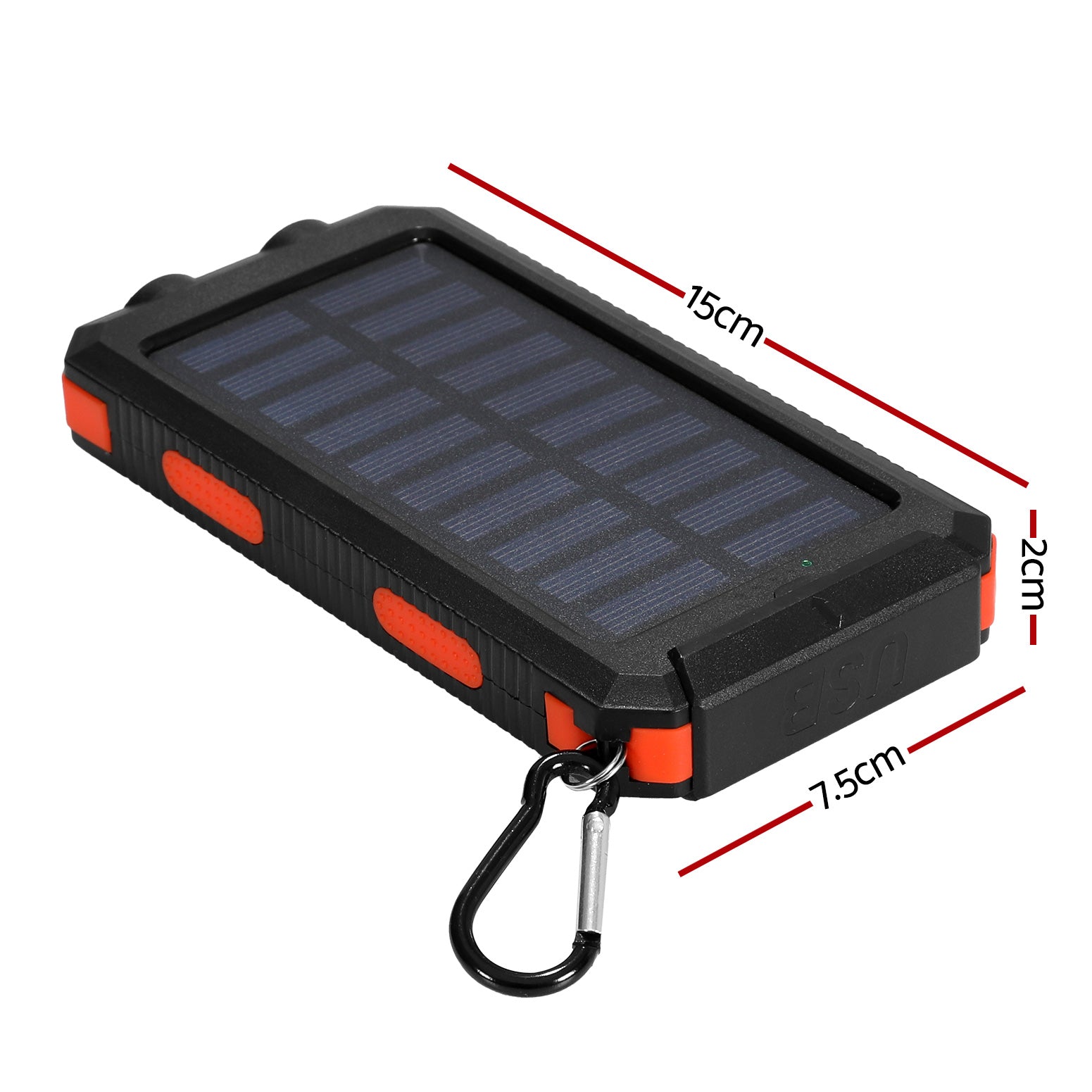 10000mAh Portable Solar Power Bank External Battery Dual USB Phone Charger Light-1
