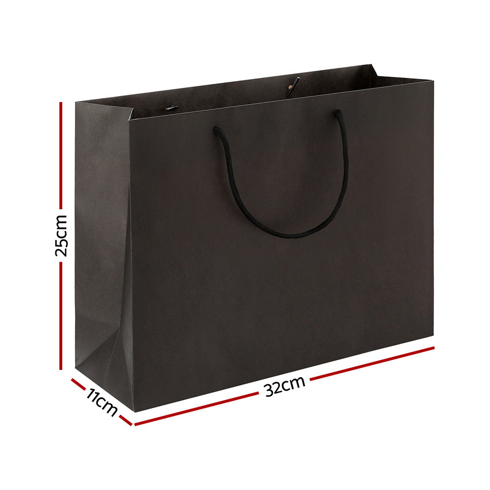 50pcs Bulk Paper Bags Pack Shopping Retail Gift Bag Reusable Fabric Handle Black-1