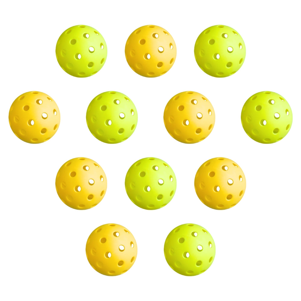 Everfit 12PC Pickleballs Set 40-Hole Design Indoor Outdoor Durable PE Balls Green/Yellow-0