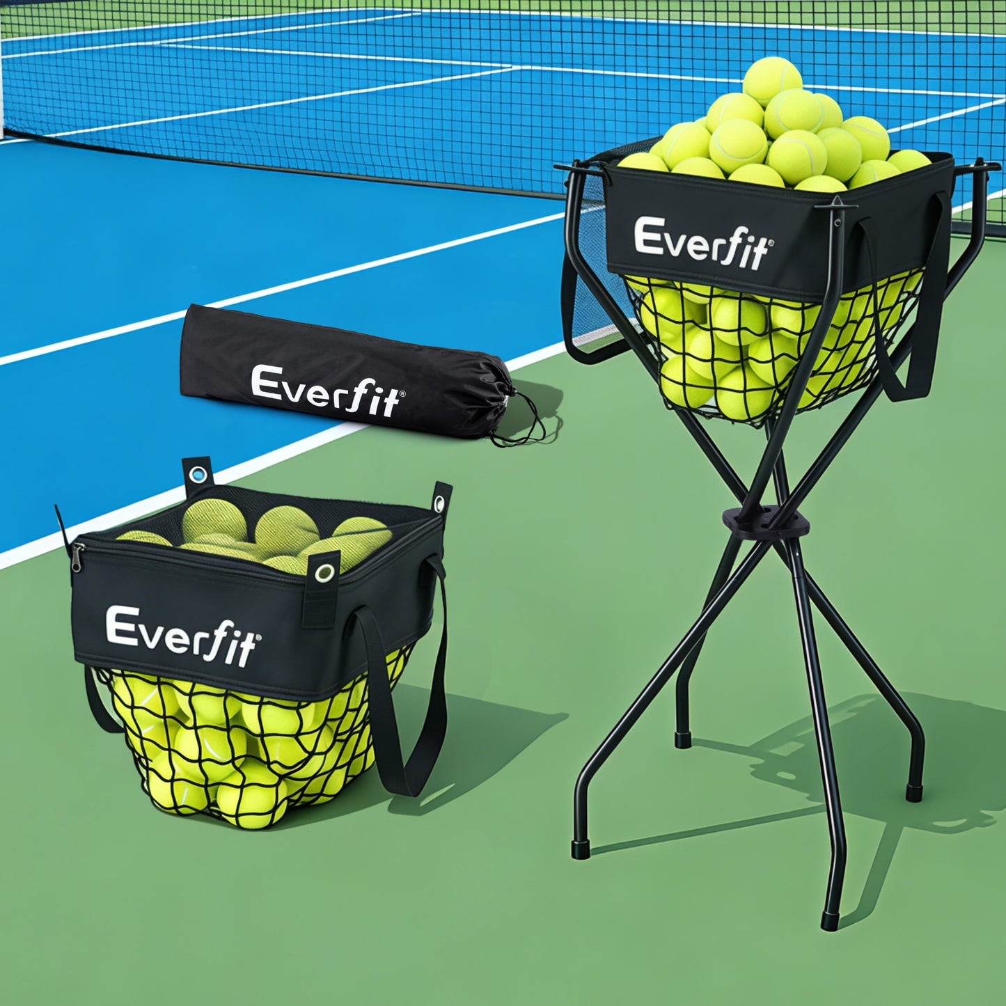 Everfit Portable Ball Cart Foldable Pickleball Tennis Baseball Softball-8