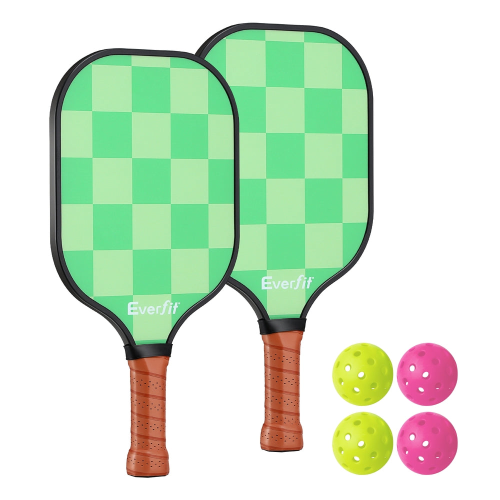Everfit Pickleball Paddle Set Fiberglass with Balls Bag Tournament Kit 2PCS Pickle Balls Rackets-2