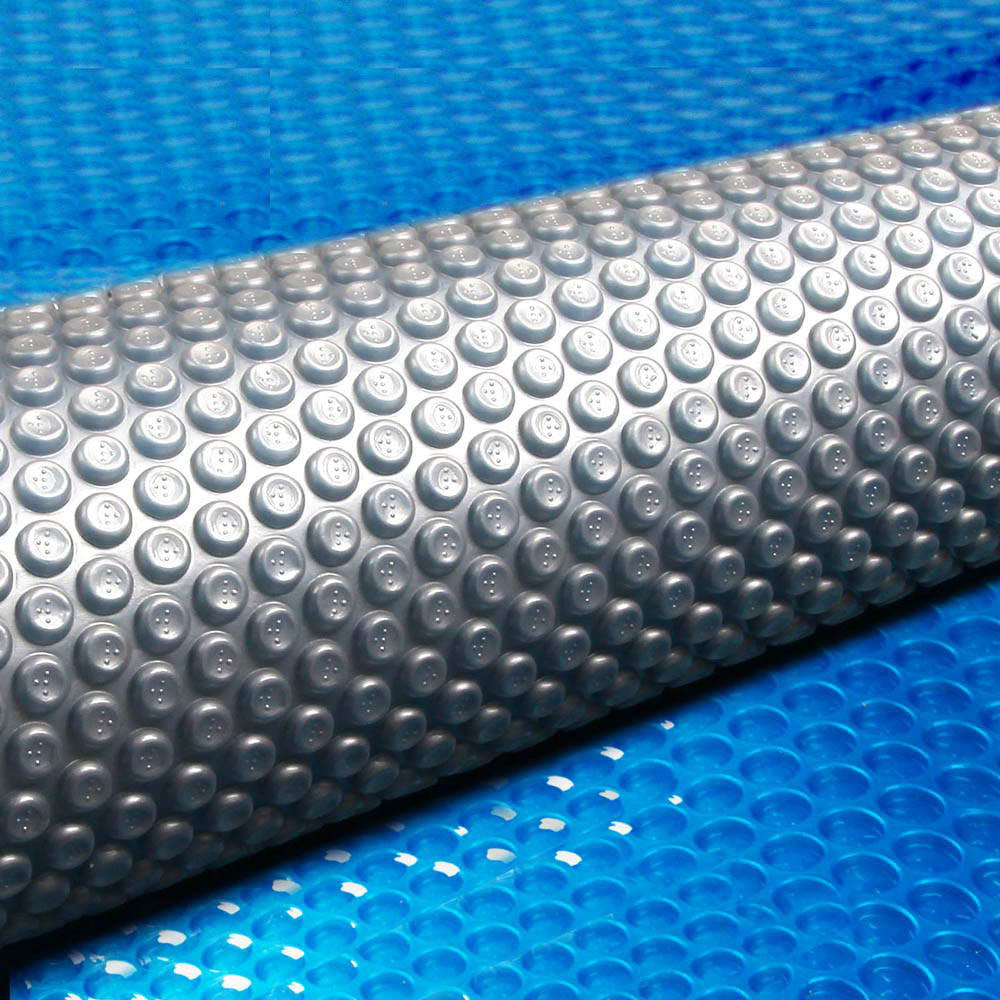 Aquabuddy Pool Cover 500 Micron 10x4m Swimming Pool Solar Blanket Blue Silver-0