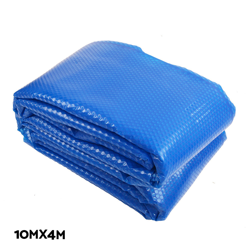 Aquabuddy Pool Cover 500 Micron 10x4m Silver Swimming Pool Solar Blanket 5.5m Blue Roller-2