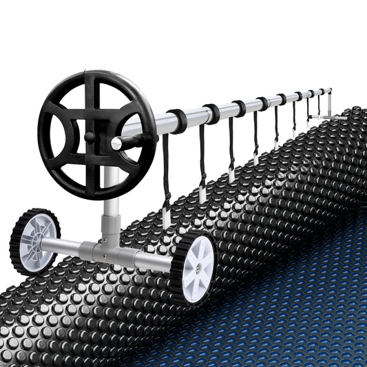 Aqua Buddy Pool Cover 600 Micron 10x4m w/ Roller 4m Swimming Pools Black Solar Blanket-0