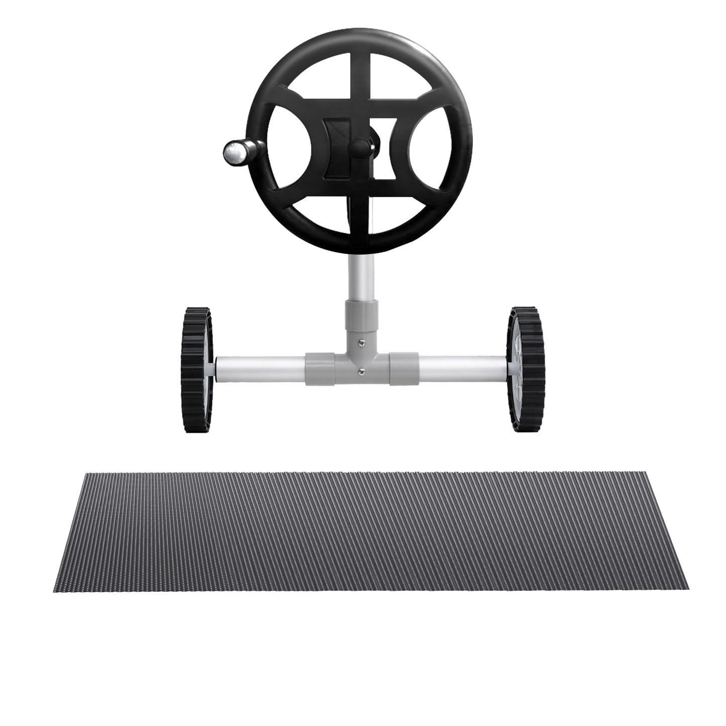 Aqua Buddy Pool Cover 600 Micron 10x4m w/ Roller 4m Swimming Pools Black Solar Blanket-2