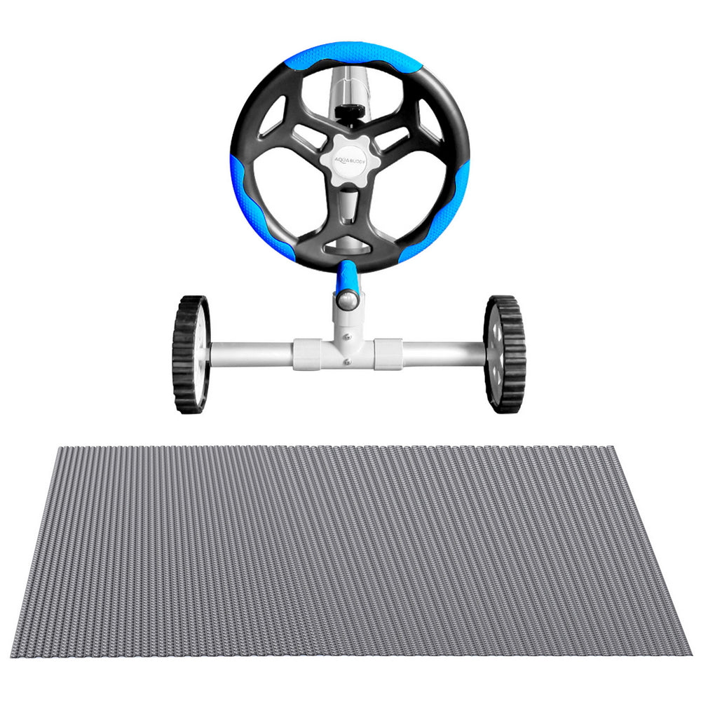 Aqua Buddy Pool Cover 600 Micron Solar Heat Blanket 10.5x4.2m w/ 5.55m Roller Blue-2