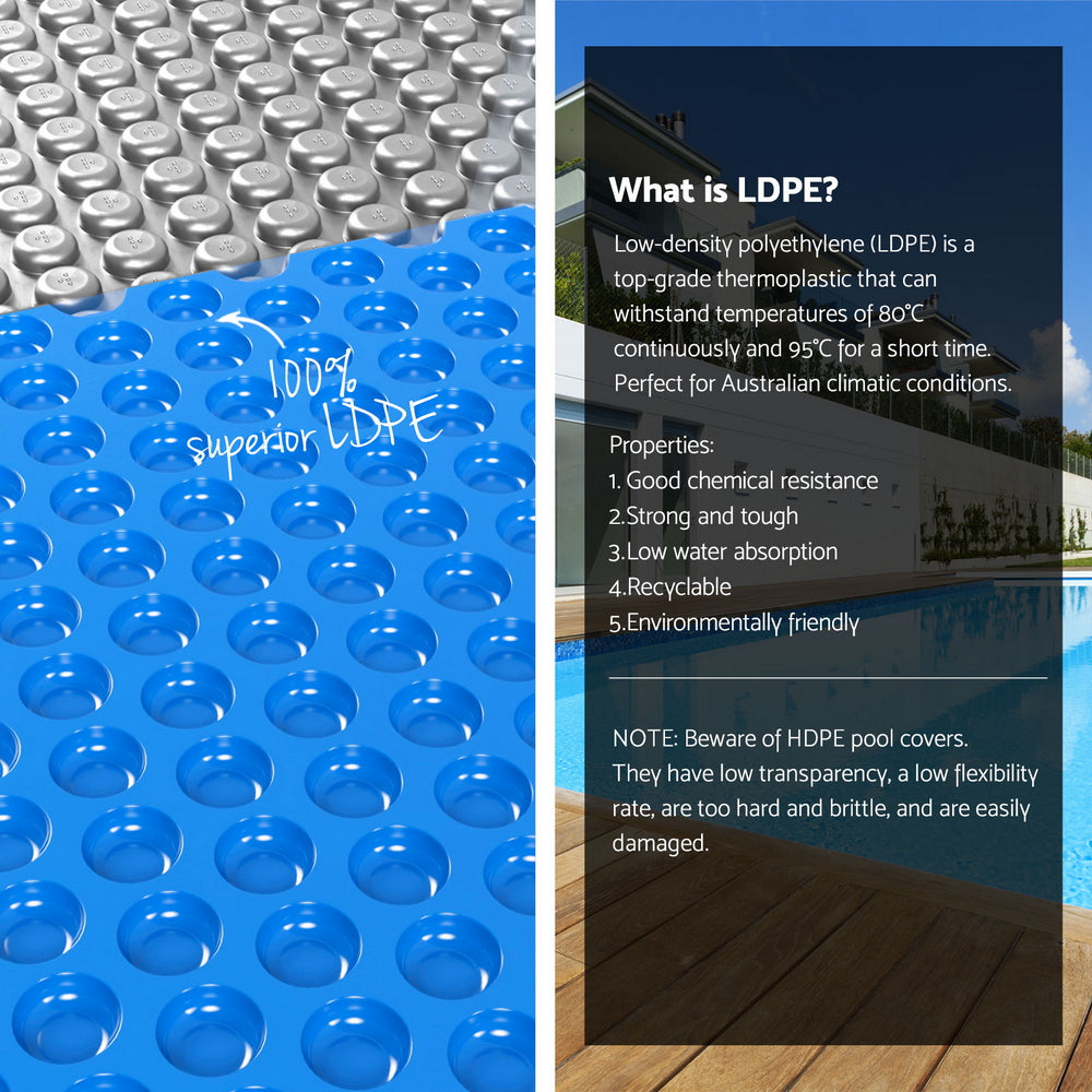 Aqua Buddy Pool Cover 600 Micron Solar Heat Blanket 10.5x4.2m w/ 5.55m Roller Blue-5