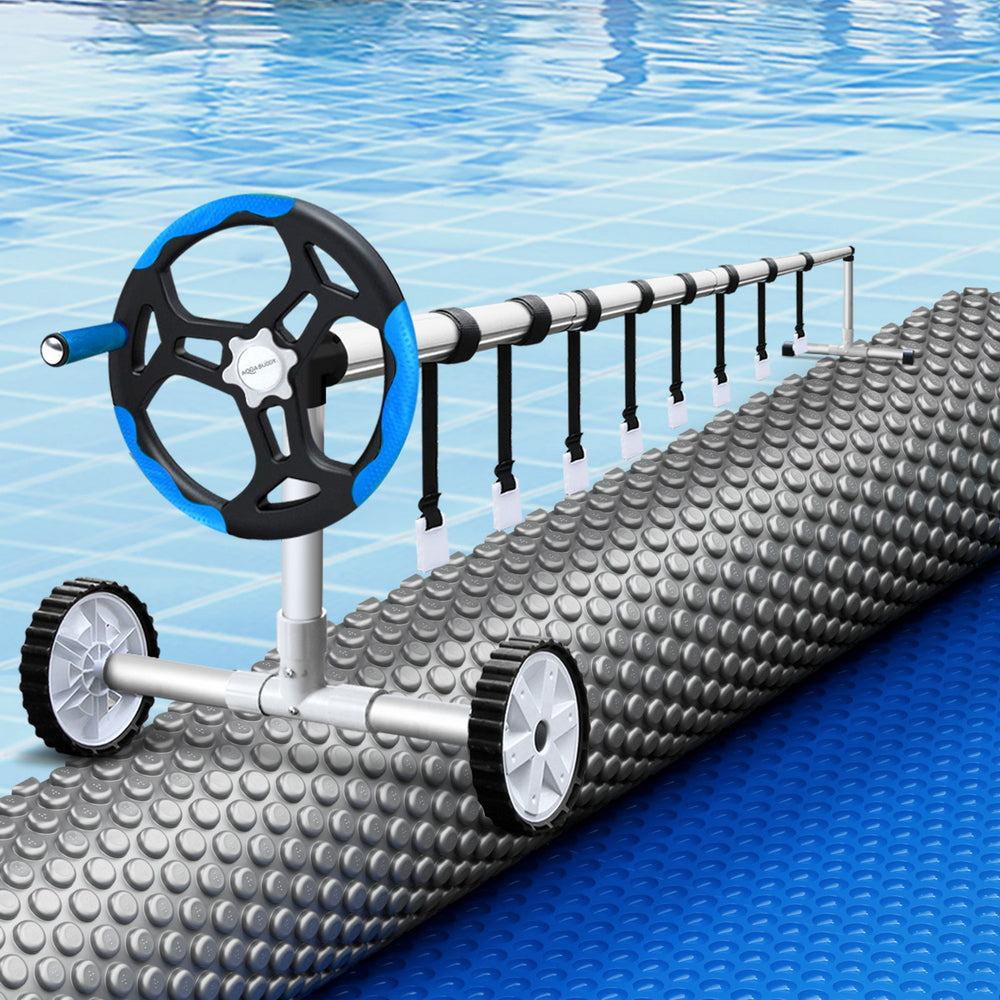 Aqua Buddy Pool Cover 600 Micron Solar Heat Blanket 10.5x4.2m w/ 5.55m Roller Blue-6