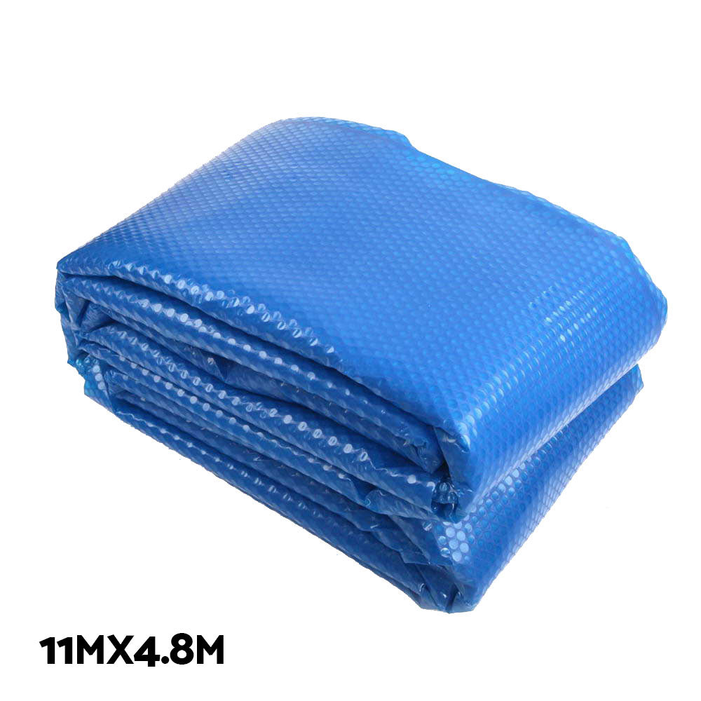 Aquabuddy Pool Cover 500 Micron 11x4.8m Blue Swimming Pool Solar Blanket 5.5m Roller-2