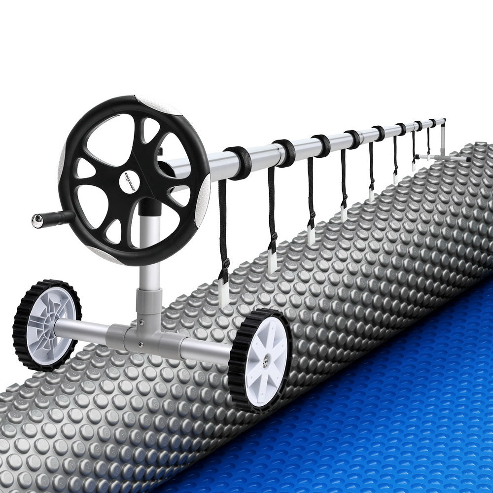 Aqua Buddy Pool Cover 600 Micron 11x6.2m w/ Roller 6.55m Swimming Pools Solar Blanket-6