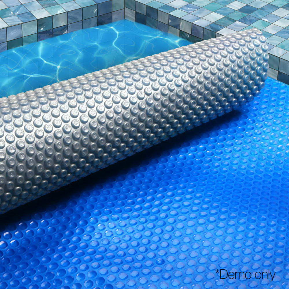 Aquabuddy Pool Cover 11x6.2m 400 Micron Swimming Pool Solar Blanket Blue Silver-6