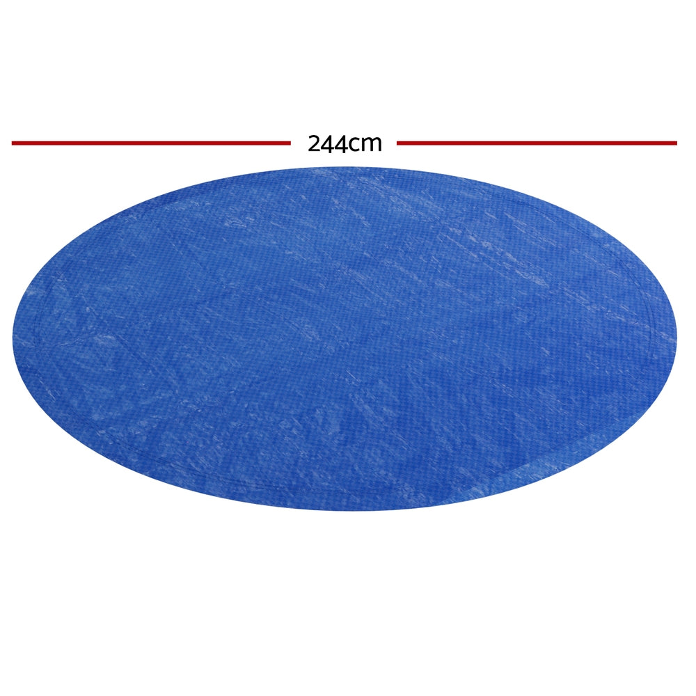 Aquabuddy Pool Cover Fit 2.44m Round Above-ground Ring Swimming Pool Blanket Blue-1