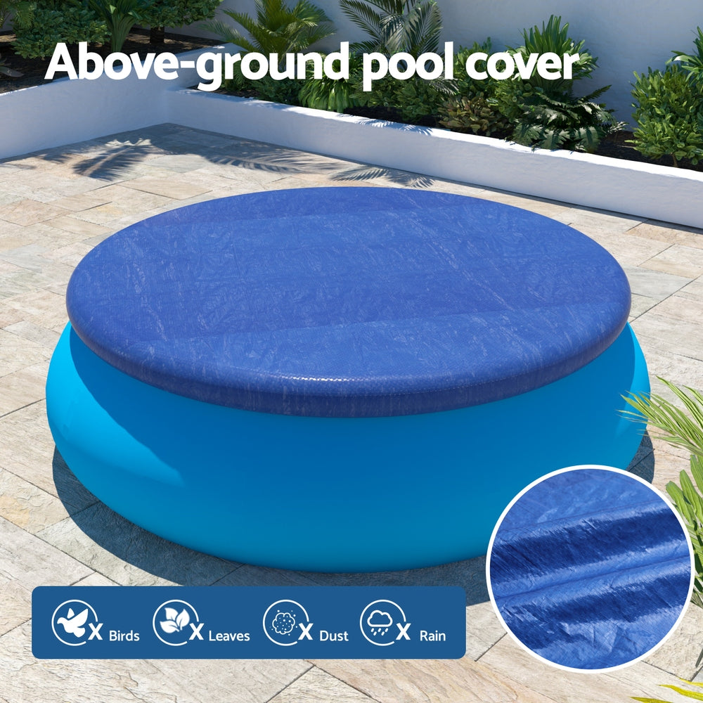 Aquabuddy Pool Cover Fit 2.44m Round Above-ground Ring Swimming Pool Blanket Blue-3