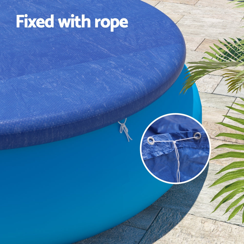 Aquabuddy Pool Cover Fit 2.44m Round Above-ground Ring Swimming Pool Blanket Blue-4