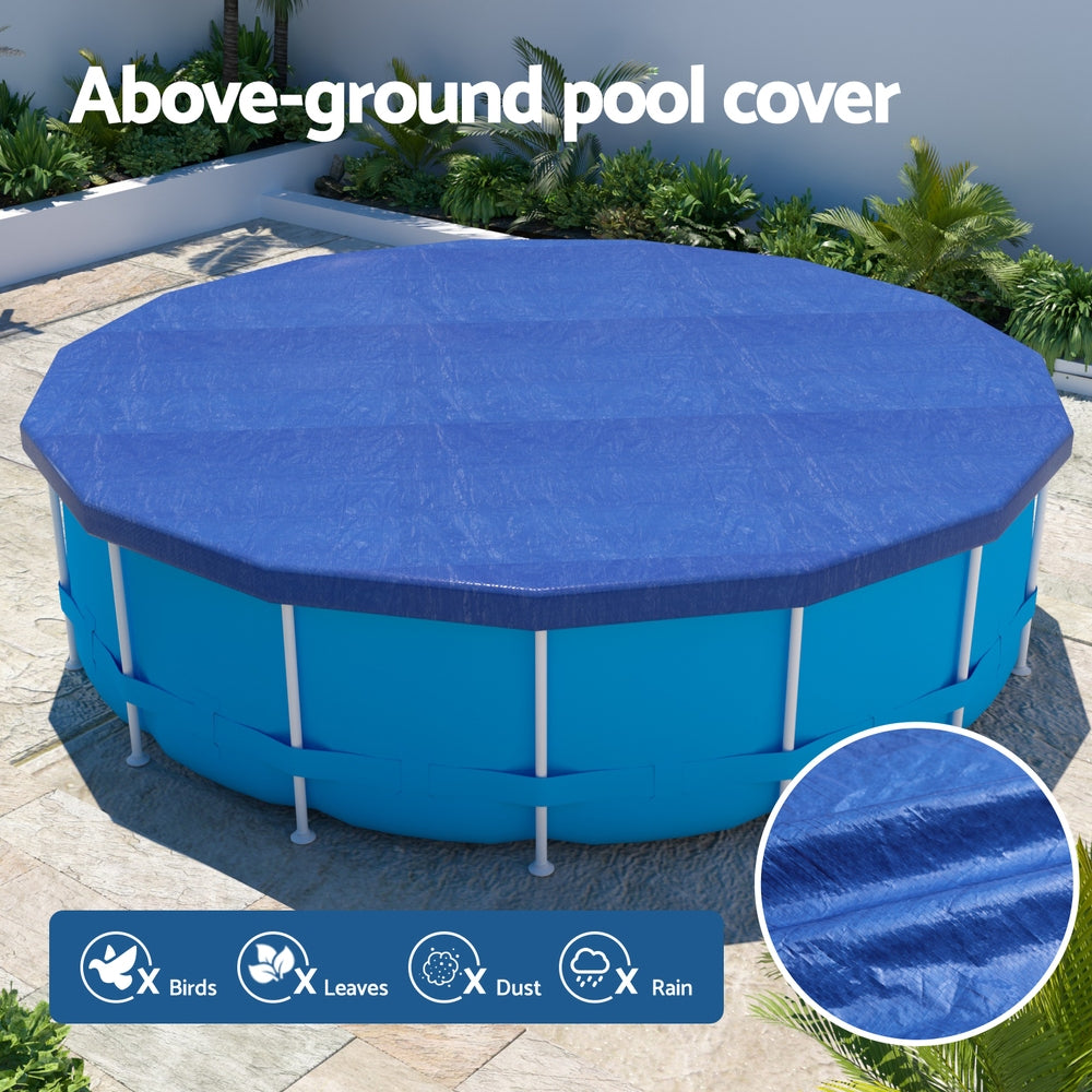 Aqua Buddy Pool Cover Fit 3.66m Round Above-ground Swimming Pool Blanket Blue-3