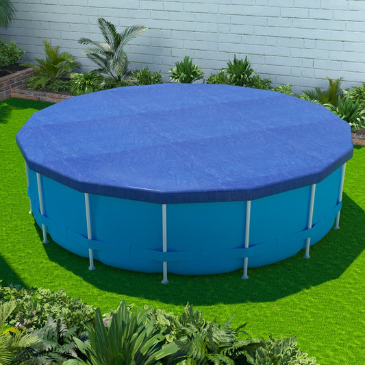 Aqua Buddy Pool Cover Fit 3.66m Round Above-ground Swimming Pool Blanket Blue-0