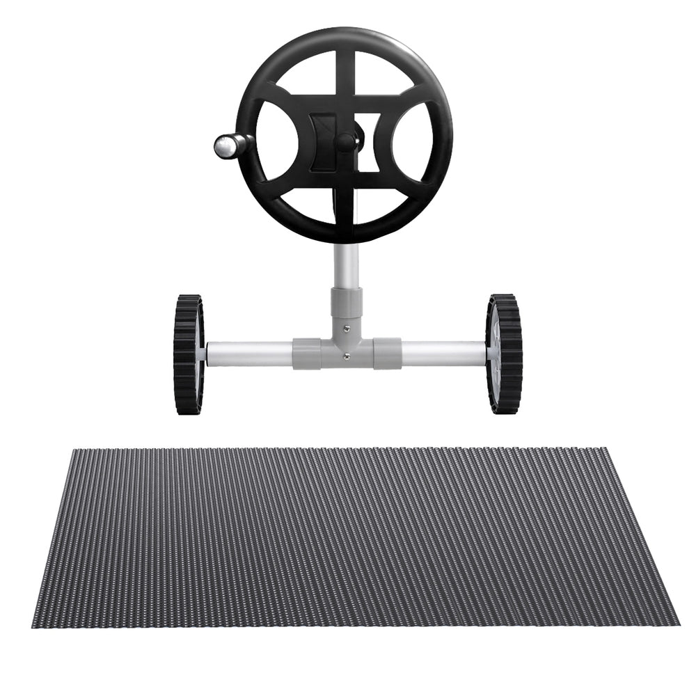 Aqua Buddy Pool Cover 600 Micron 7x4m w/ Roller 4m Swimming Pools Black Solar Blanket-2