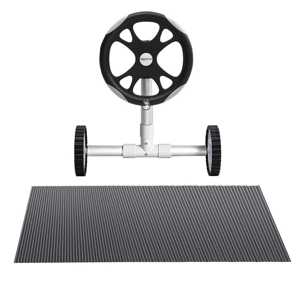 Aqua Buddy Pool Cover 600 Micron 7x4m w/ Roller 5.55m Swimming Pools Black Solar Blanket-2