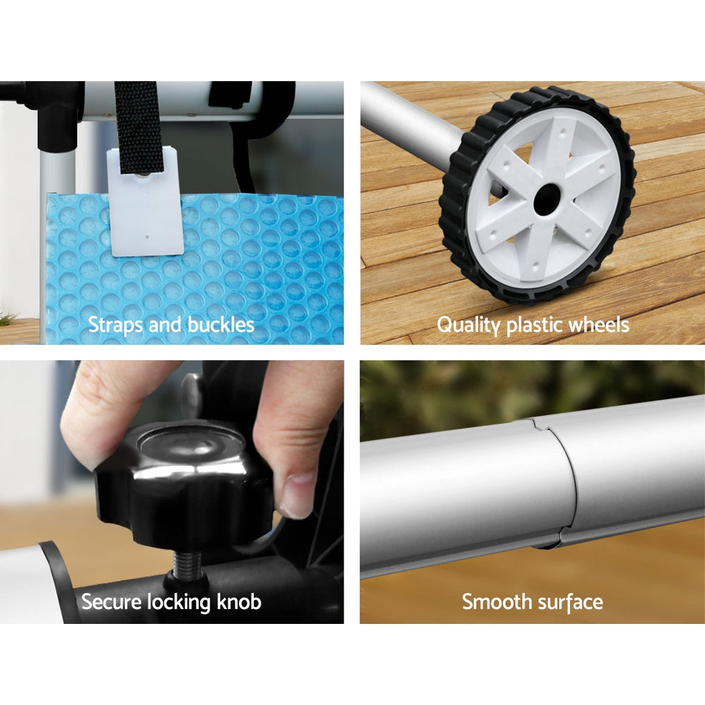 Aquabuddy Pool Cover 500 Micron 8x4.2m Swimming Pool Silver Solar Blanket 5.5m Roller-5