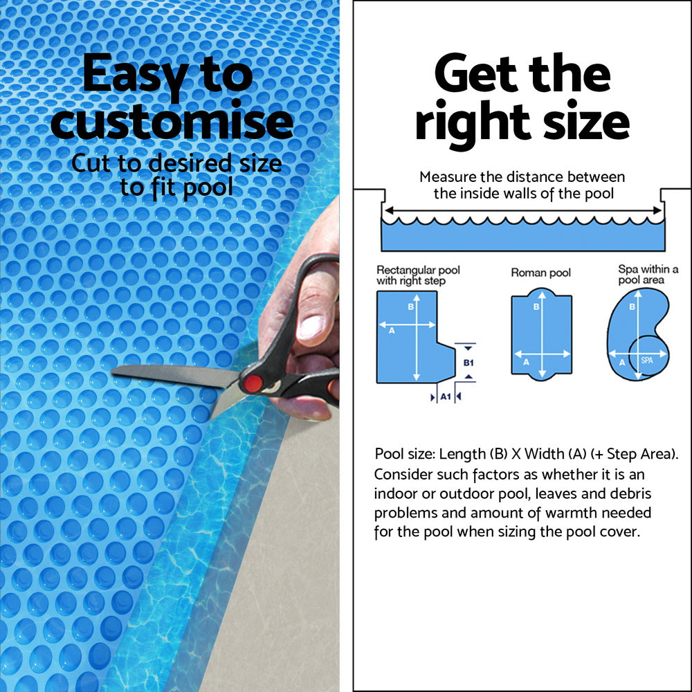 Aqua Buddy Pool Cover 600 Micron Bubble Heat Solar Blanket Blue Silver 8x4.2m-5