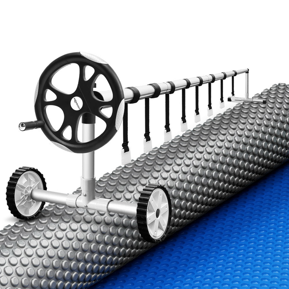 Aqua Buddy Pool Cover 600 Micron Solar Heat Blanket LDPE 8x4.2m w/ 5.55m Roller-0