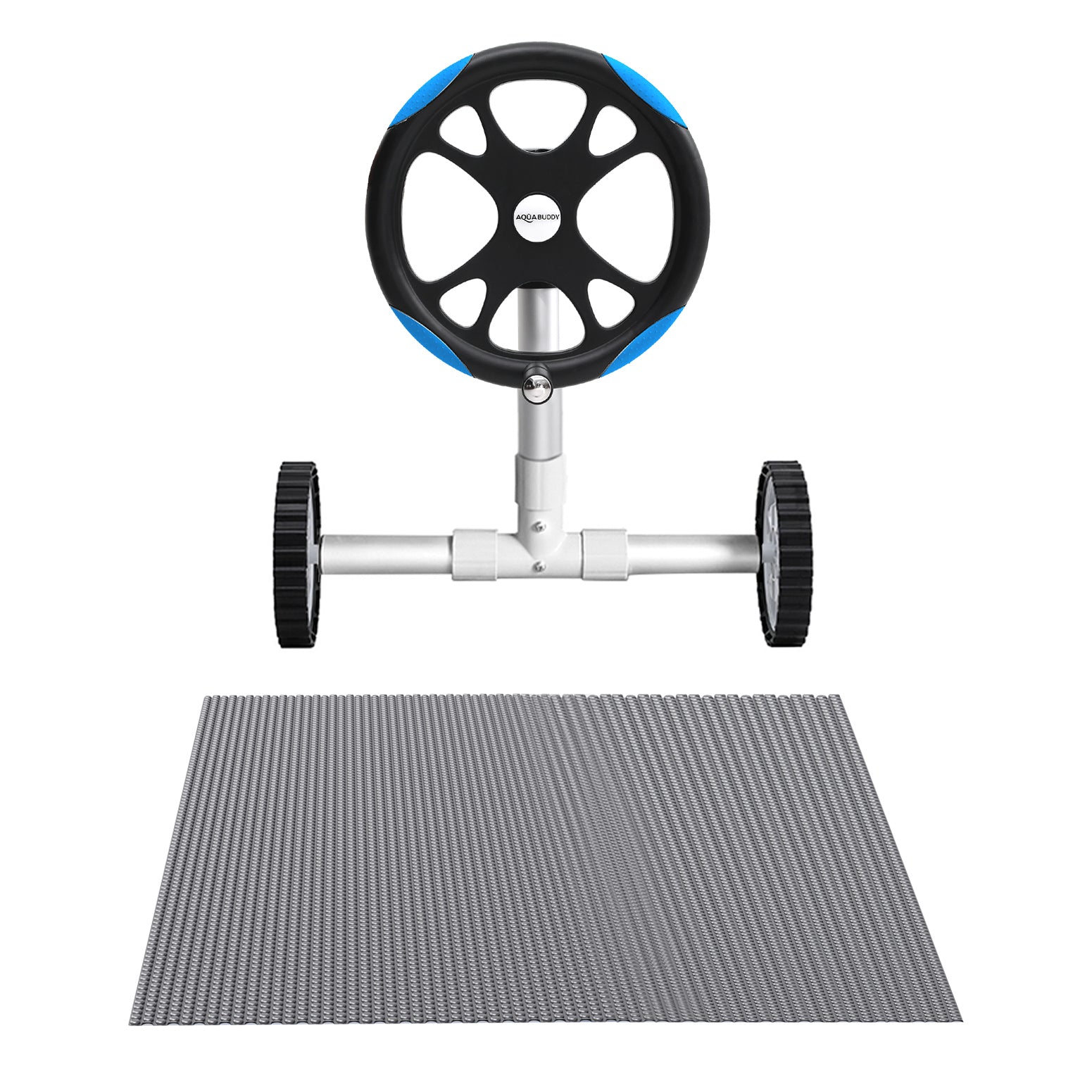 Aqua Buddy Pool Cover 600 Micron Solar Heat Blanket 8x4.2m w/ 5.55m Roller Blue-2