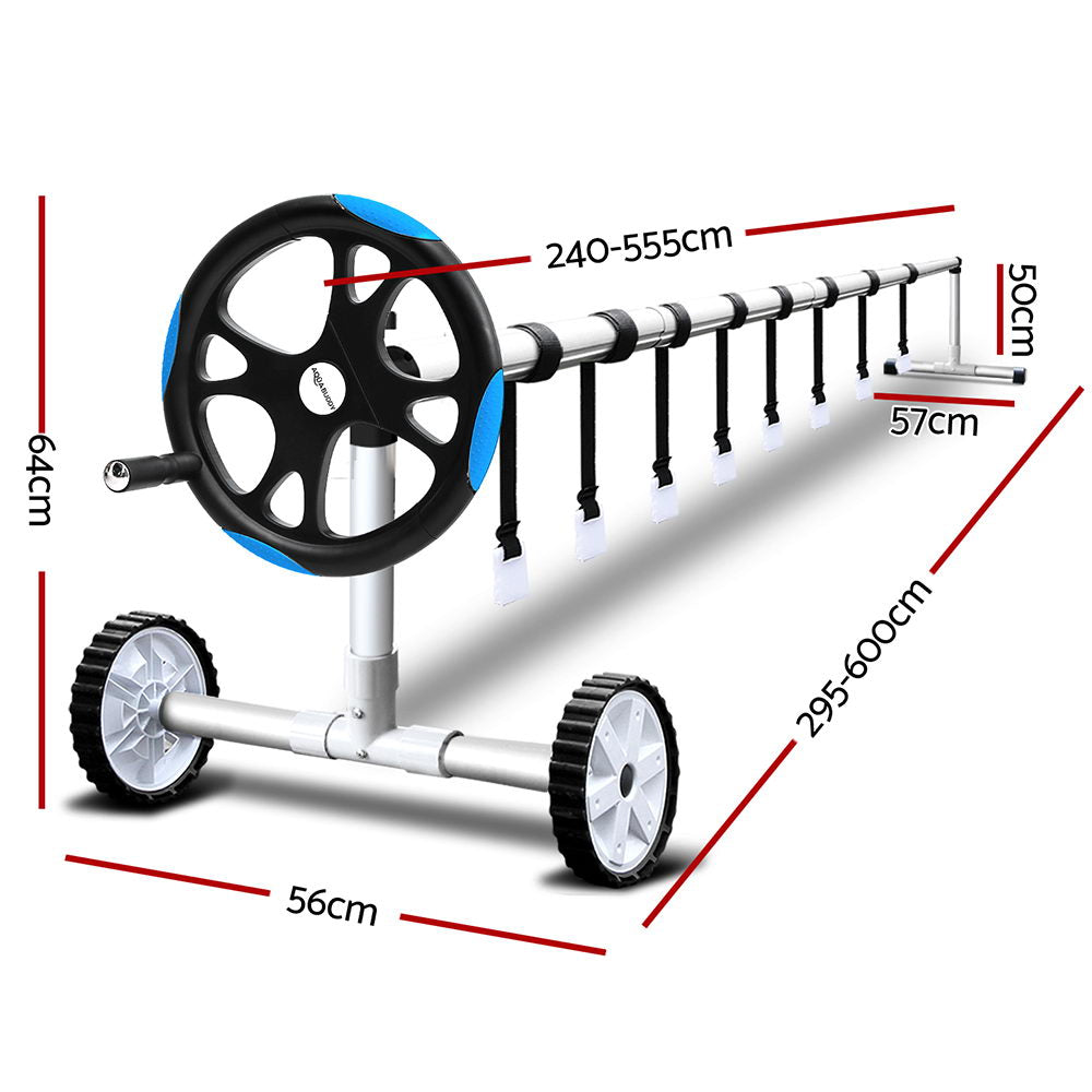 Aquabuddy Pool Cover Roller 5.5m Adjustable Swimming Pool Solar Blanket Reel Blue-1