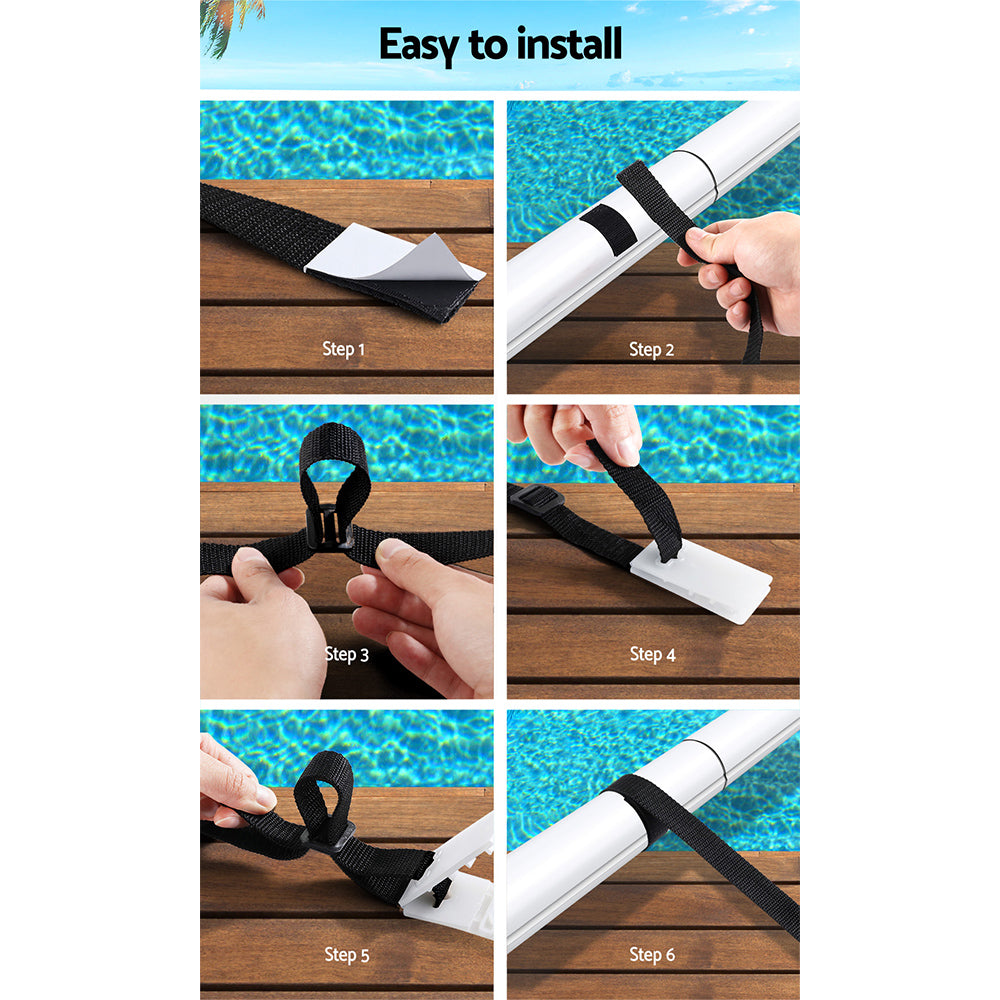 Aquabuddy Pool Cover Roller Attachment Swimming Pool Reel Straps Kit 8PCS-4