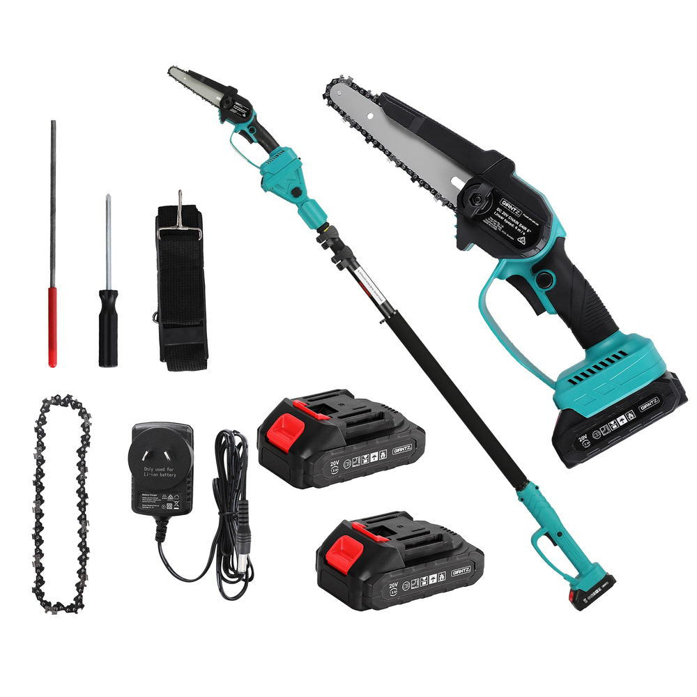 Giantz Telescopic Pole Chainsaw 6 Inch Cordless Tree Trimmer Kit 20V Battery-0