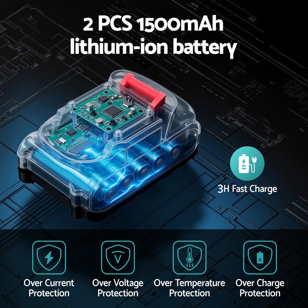 Giantz Telescopic Pole Chainsaw 6 Inch Cordless Tree Trimmer Kit 20V Battery-4