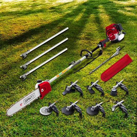 Giantz 40CC Pole Chainsaw Hedge Trimmer Brush Cutter Whipper Saw 4-Stroke 9-in-1-0