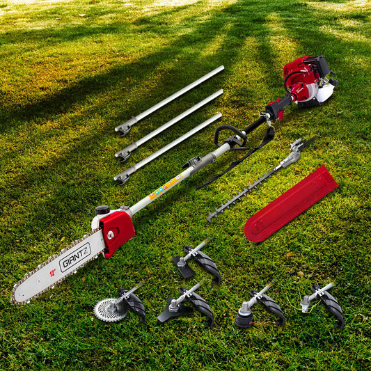 Giantz 40CC Pole Chainsaw Hedge Trimmer Brush Cutter Whipper Saw 4-Stroke 7-in-1-0