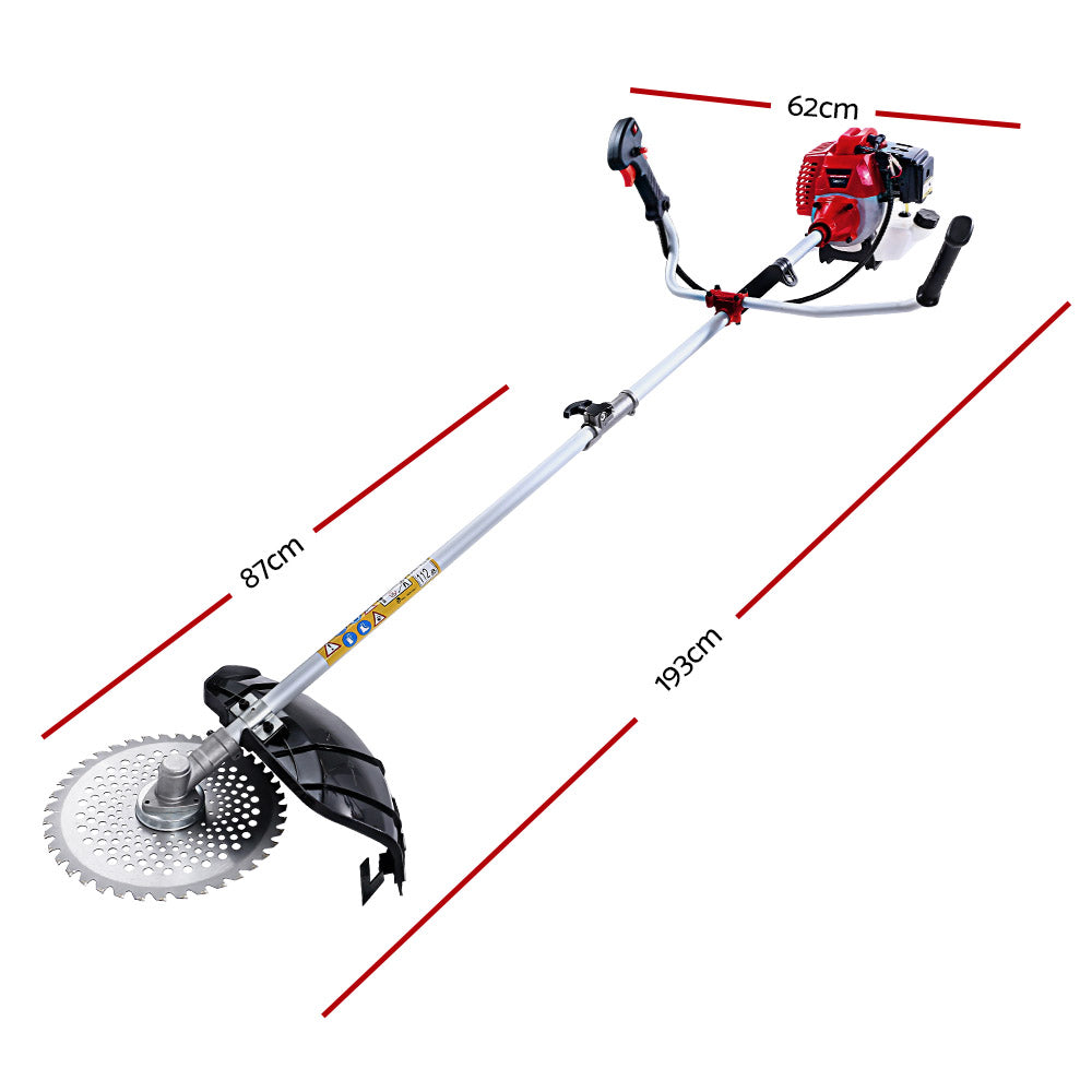 Giantz 62CC Pole Circular Saw Petrol Brush Cutter Whipper Snipper 7-in-1-1