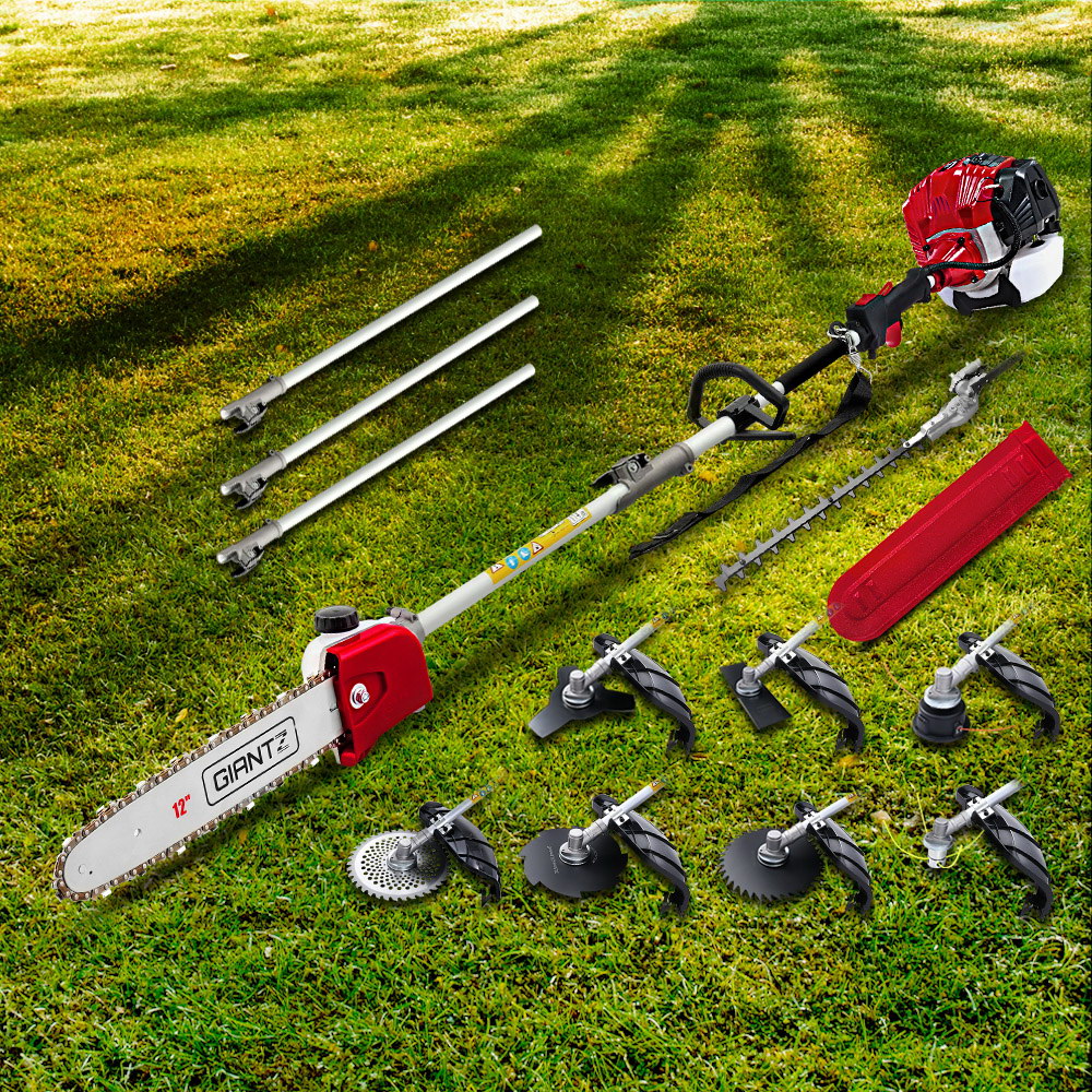 Giantz 65CC Pole Chainsaw Hedge Trimmer Brush Cutter Whipper Snipper 9-in-1 4.3m-0