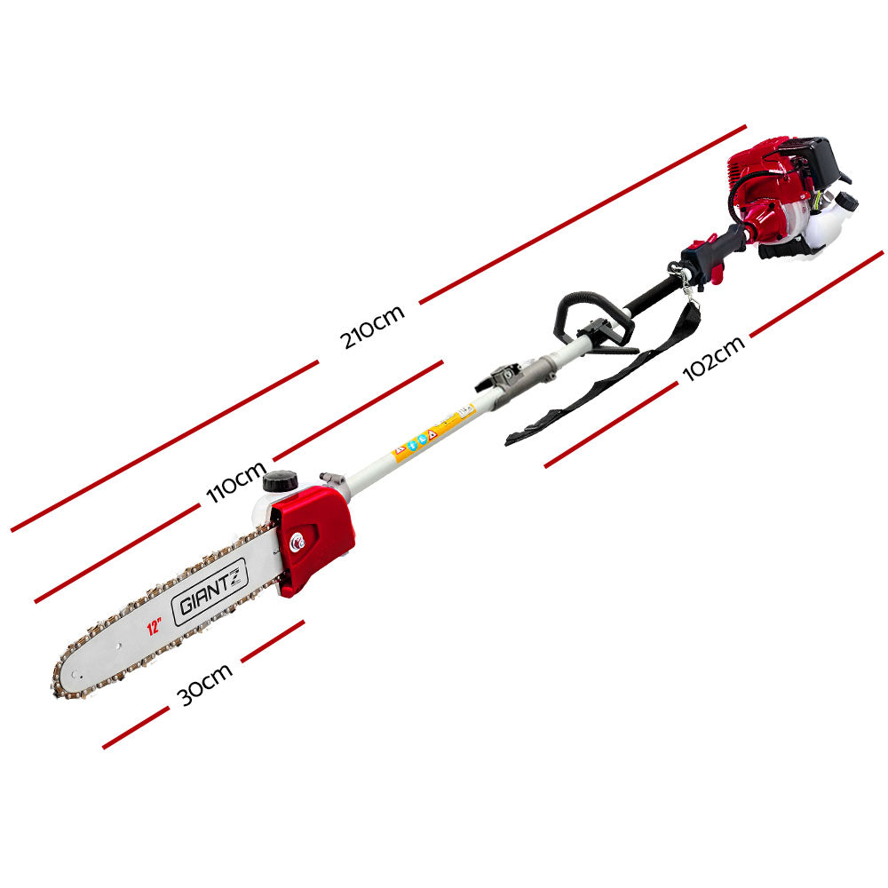 Giantz 65CC Pole Chainsaw Hedge Trimmer 12in Chain Saw 4.3m Long Reach-1