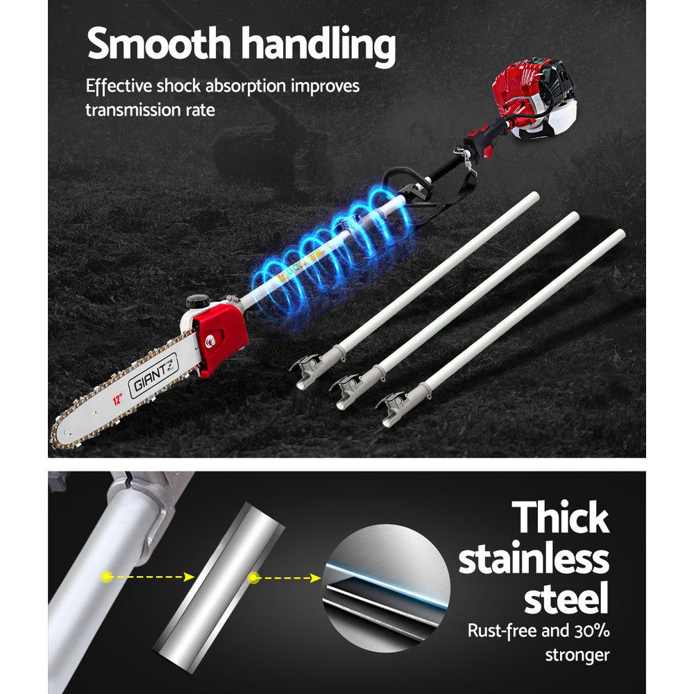 Giantz 65CC Pole Chainsaw Hedge Trimmer 12in Chain Saw 4.3m Long Reach-3