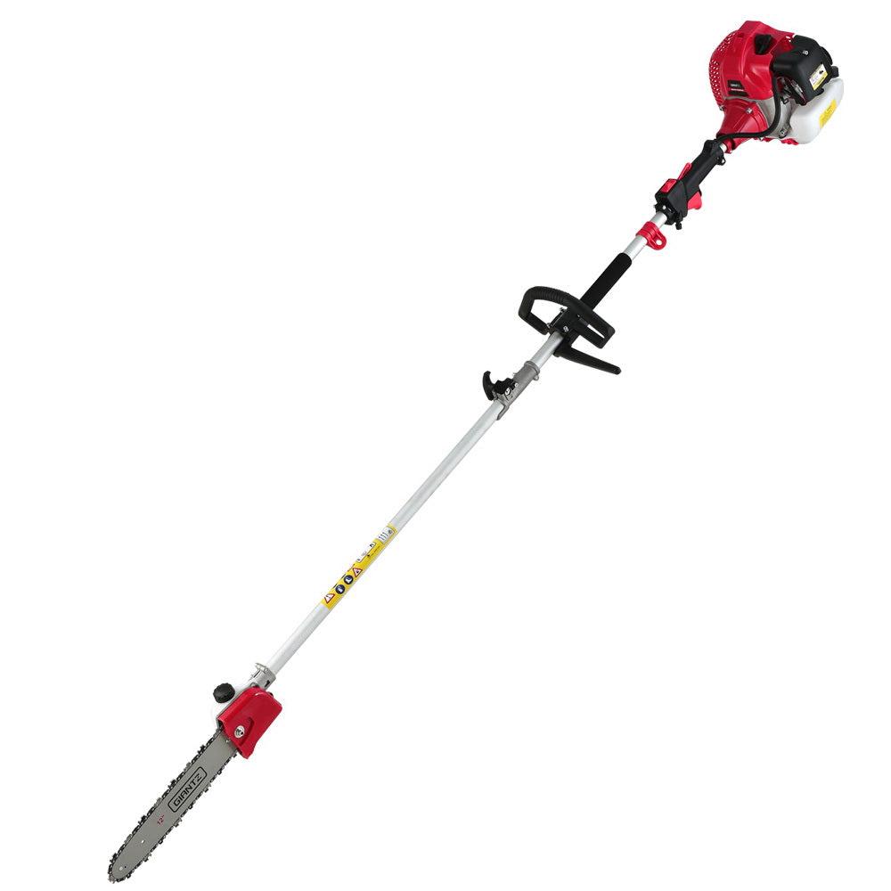 Giantz 62CC Pole Chainsaw 12in Chain Saw Petrol 5.6m Long Reach Red-3