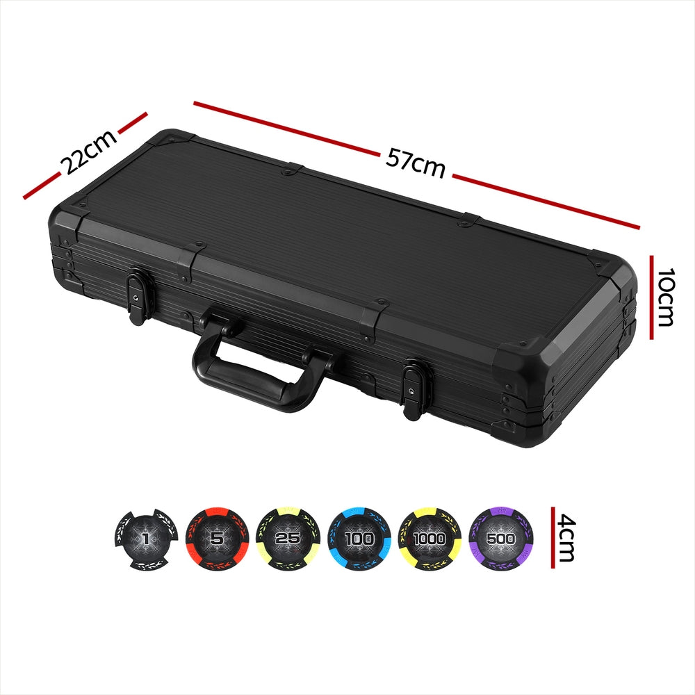 Poker Chip Set 500PC 14g Chips Casino Gambling Party Game Dice Cards-1