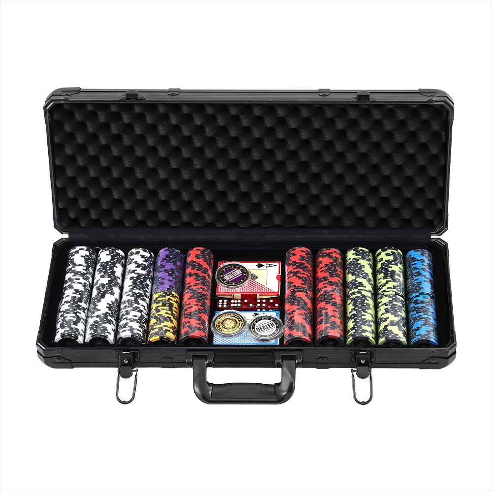 Poker Chip Set 500PC 14g Chips Casino Gambling Party Game Dice Cards-2