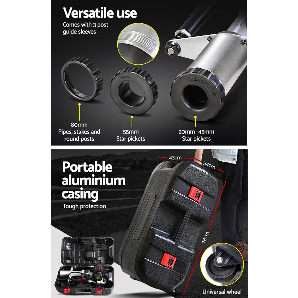 Giantz Petrol Post Driver 4-Stroke Rammer Pile Star Picket Fence Hole Black-5