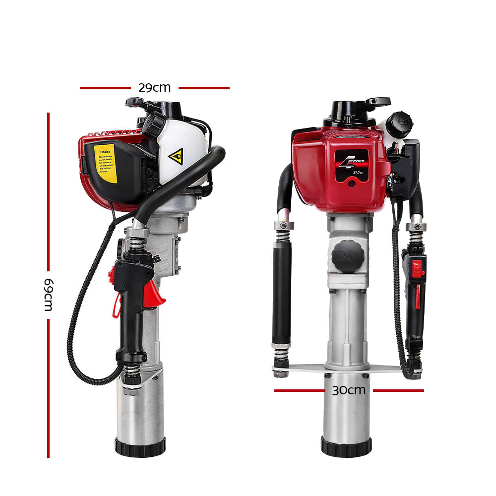 Giantz Petrol Post Driver 4-Stroke Rammer Pile Star Picket Fence Hole Drive Red-1