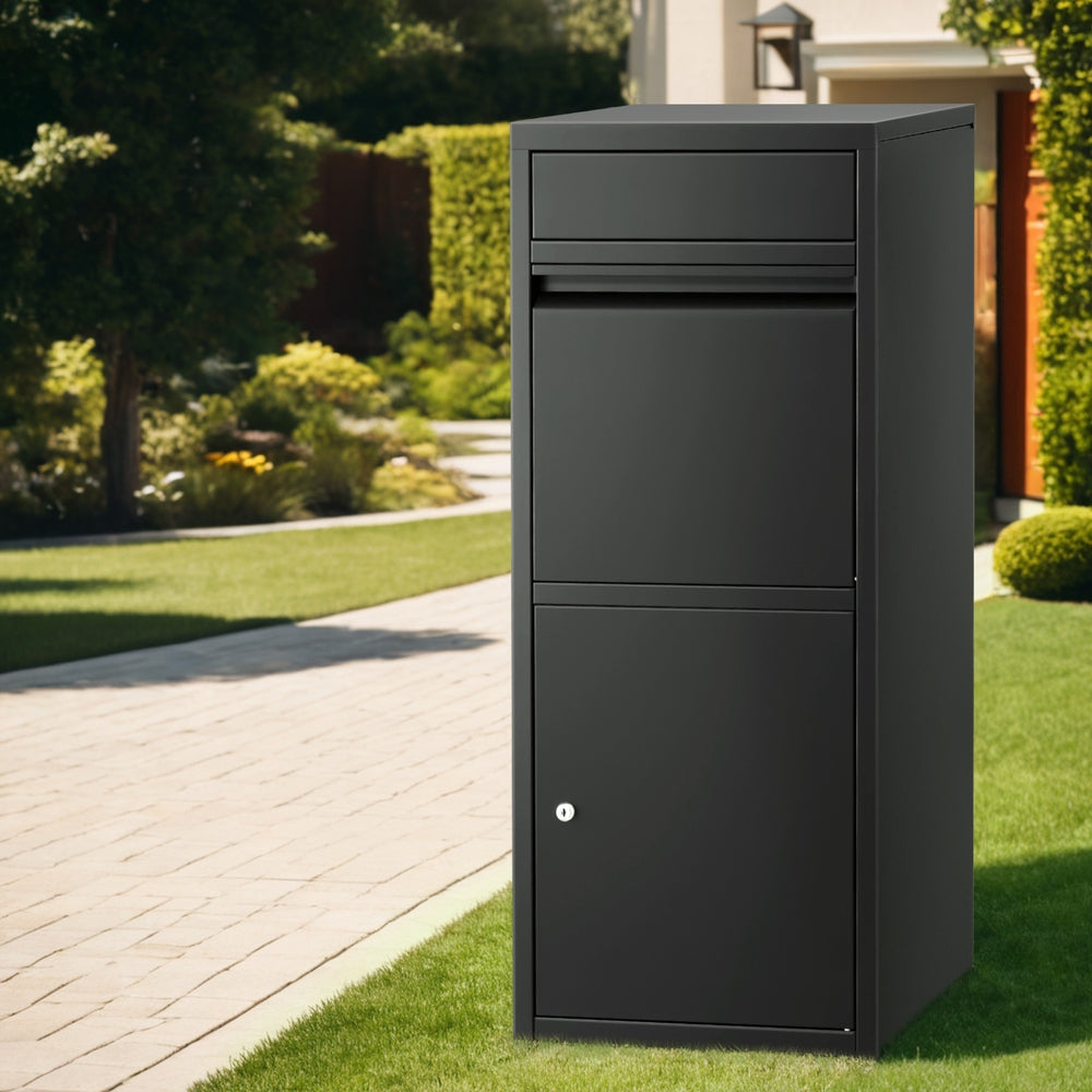 Gardeon Parcel Letterbox Drop Box Package Mailbox Black-6