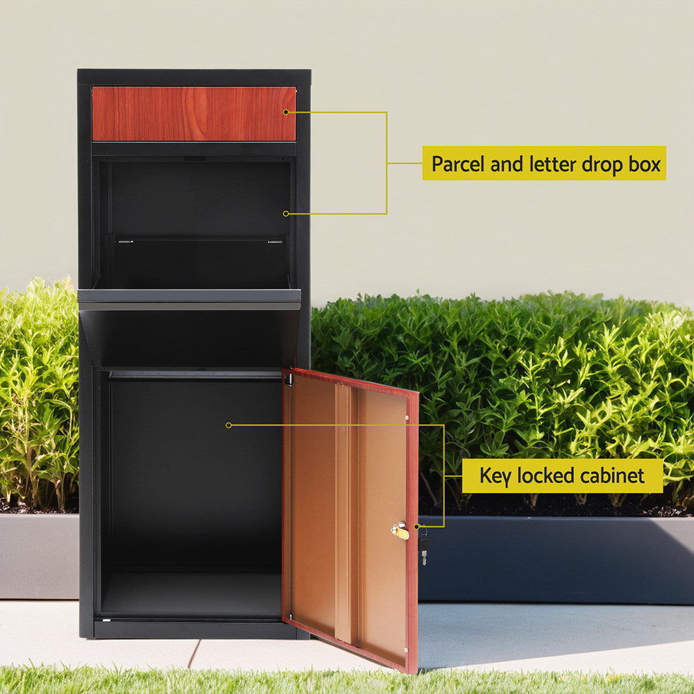 Gardeon Parcel Letterbox Drop Box Package Black-3