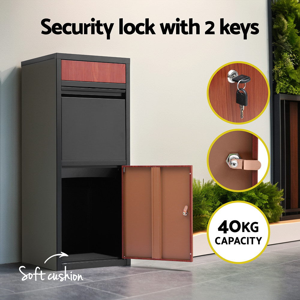 Gardeon Parcel Letterbox Drop Box Package Black-5