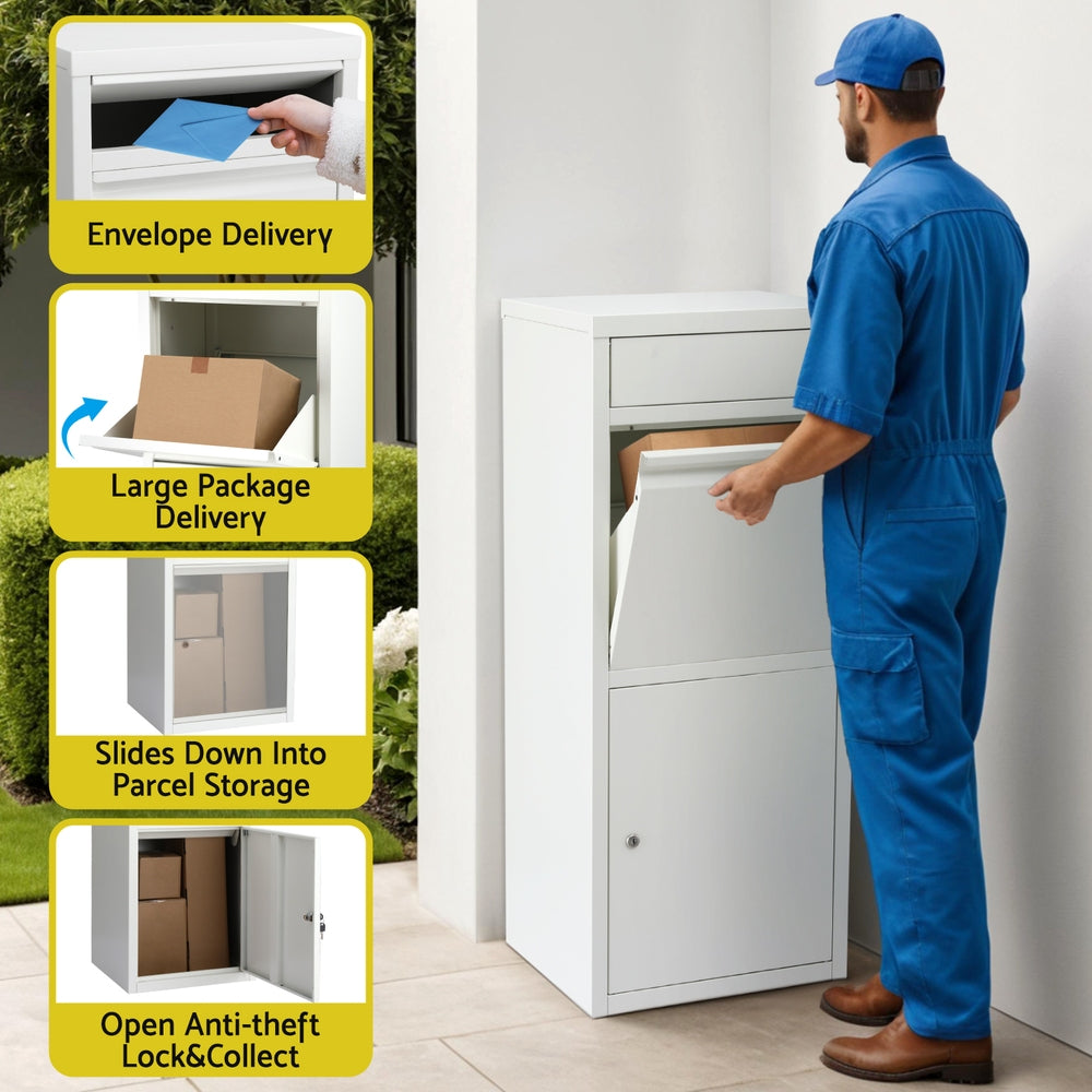 Gardeon Parcel Letterbox Drop Box Package White-3